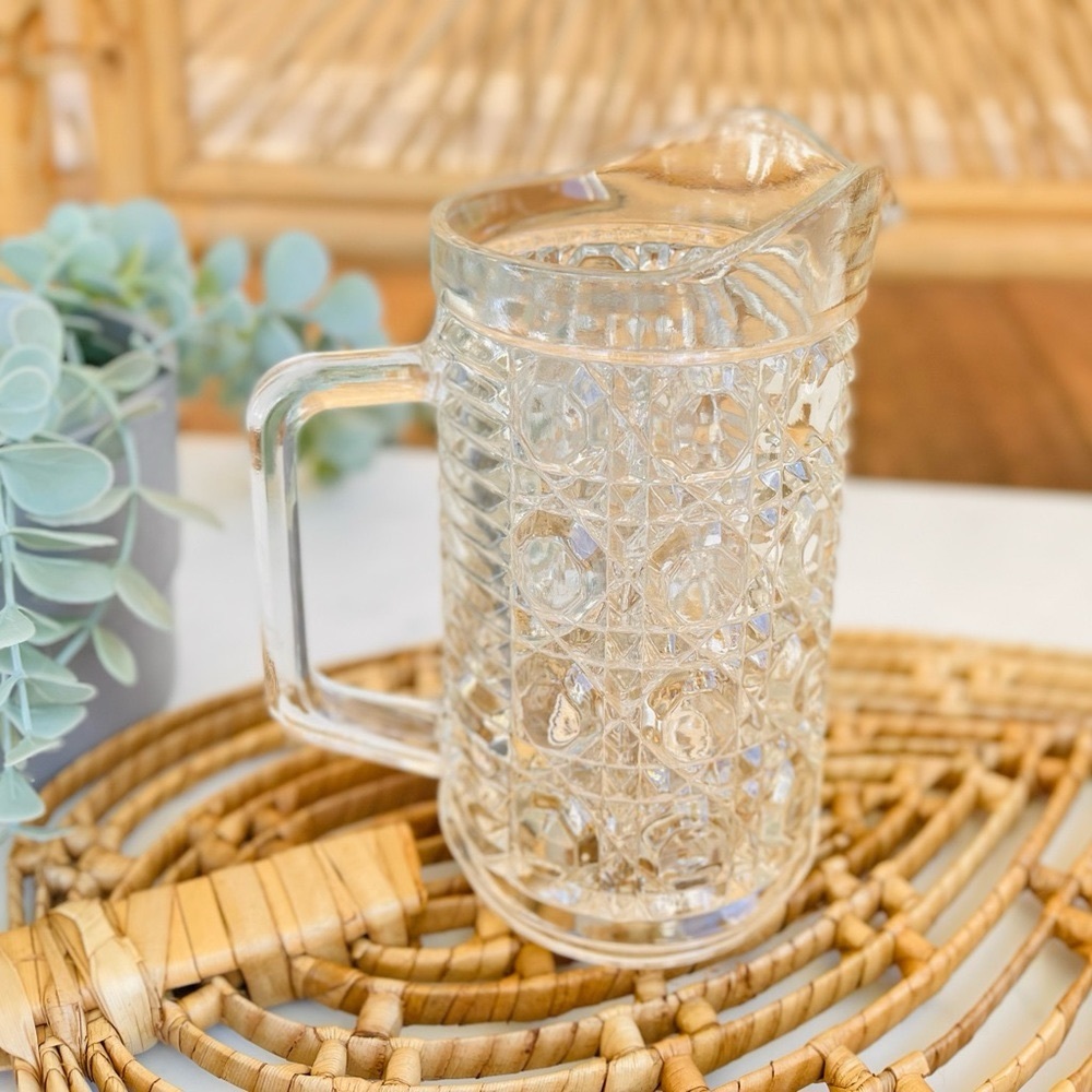 Vintage Federal Glass Windsor Clear Pint Pitcher